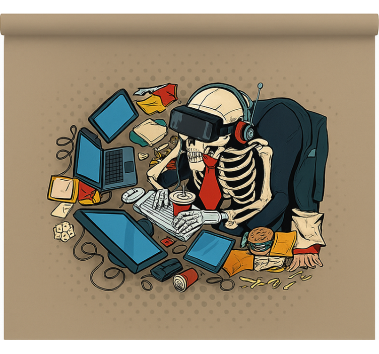 Persiana enrollable geek jugador retro esqueleto - TenVinilo