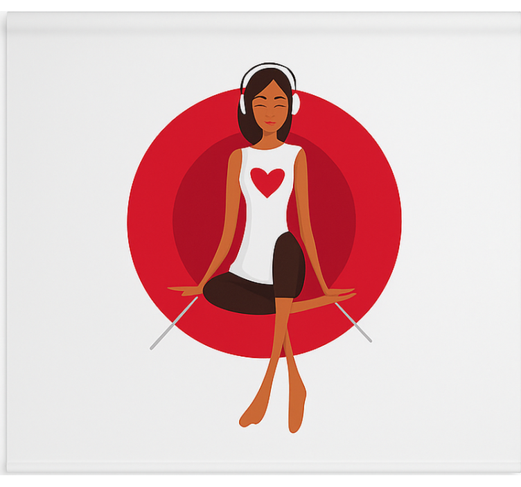 Persiana enrollable juvenil chica escuchando música - TenVinilo