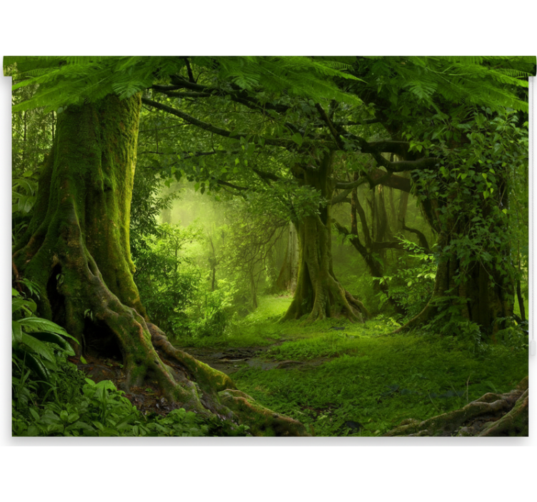 Persiana enrollable árboles escape al bosque frondoso - TenVinilo