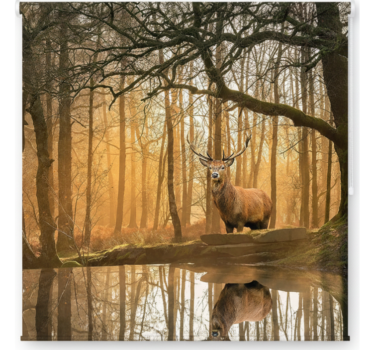 Persiana enrollable árboles lago del ciervo dorado - TenVinilo