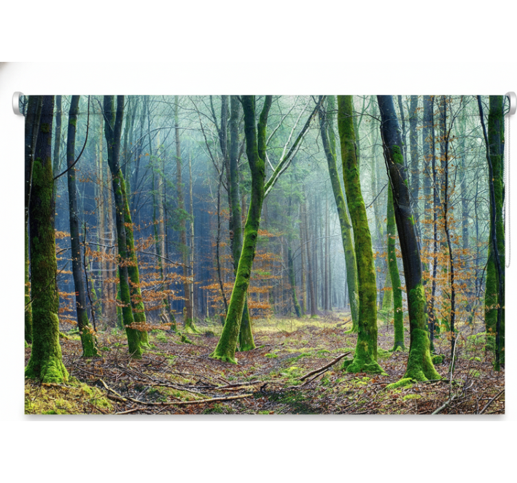 Persiana enrollable árboles bosque nebuloso japandi - TenVinilo