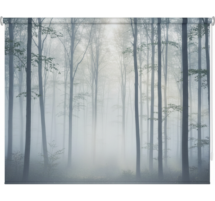 Persiana enrollable árboles mural de niebla atmosférica - TenVinilo