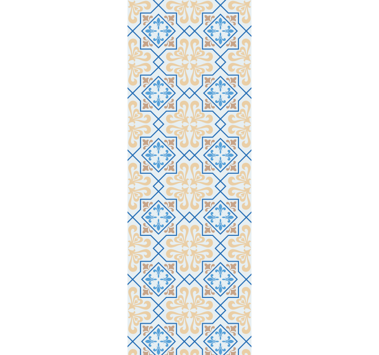 Persiana enrollable para cocina patrón azulejo azul - TenVinilo