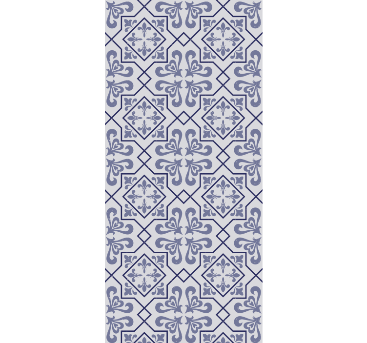 Persiana enrollable para cocina azulejo octagonal azul - TenVinilo
