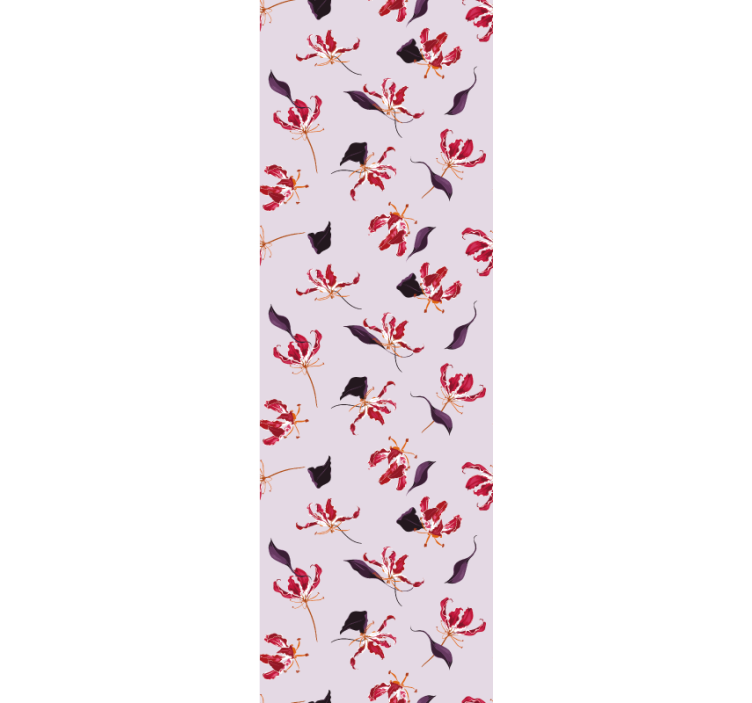Persiana enrollable para comedor diseño floral lirio rojo - TenVinilo