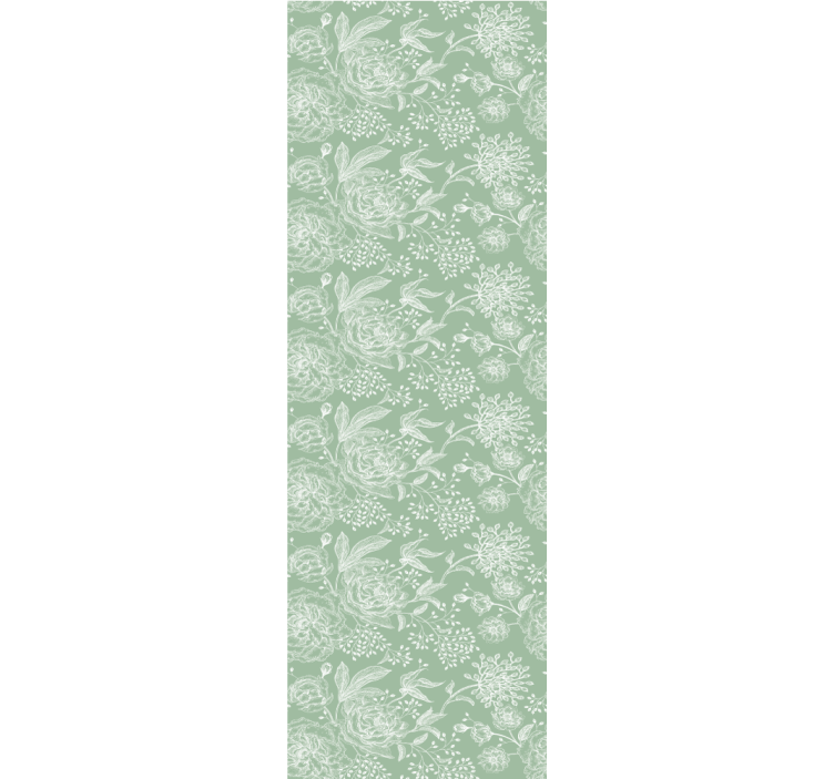 Persiana enrollable para comedor estilo floral verde - TenVinilo