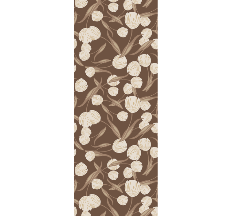 Persiana enrollable para comedor estampado tulipanes beige - TenVinilo