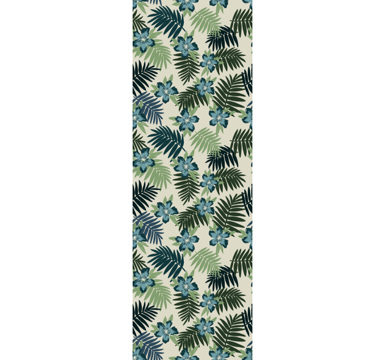 Persiana enrollable para comedor selva tropical verde y azul - TenVinilo