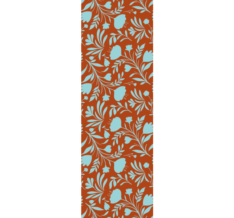 Persiana enrollable para comedor diseño flores azules - TenVinilo