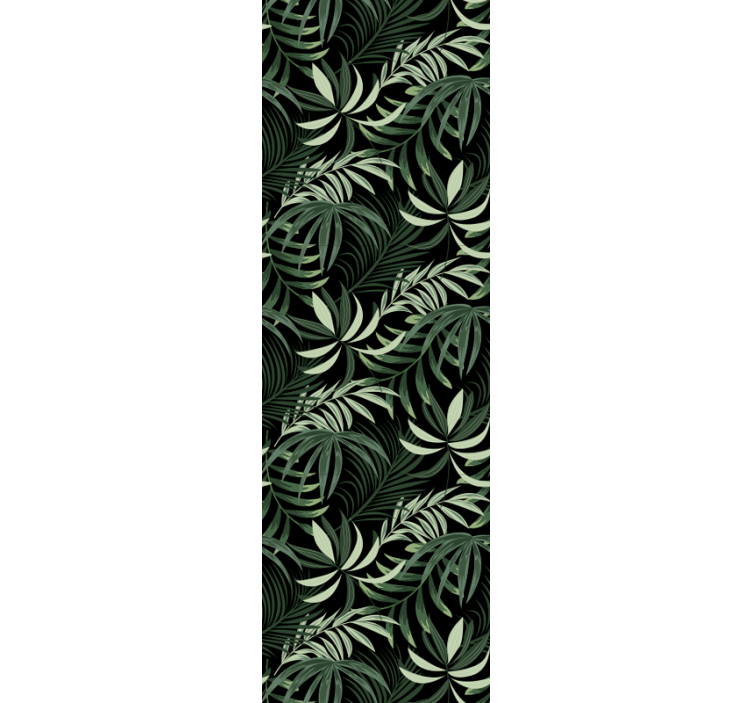 Persiana enrollable para comedor hojas tropicales verdes - TenVinilo