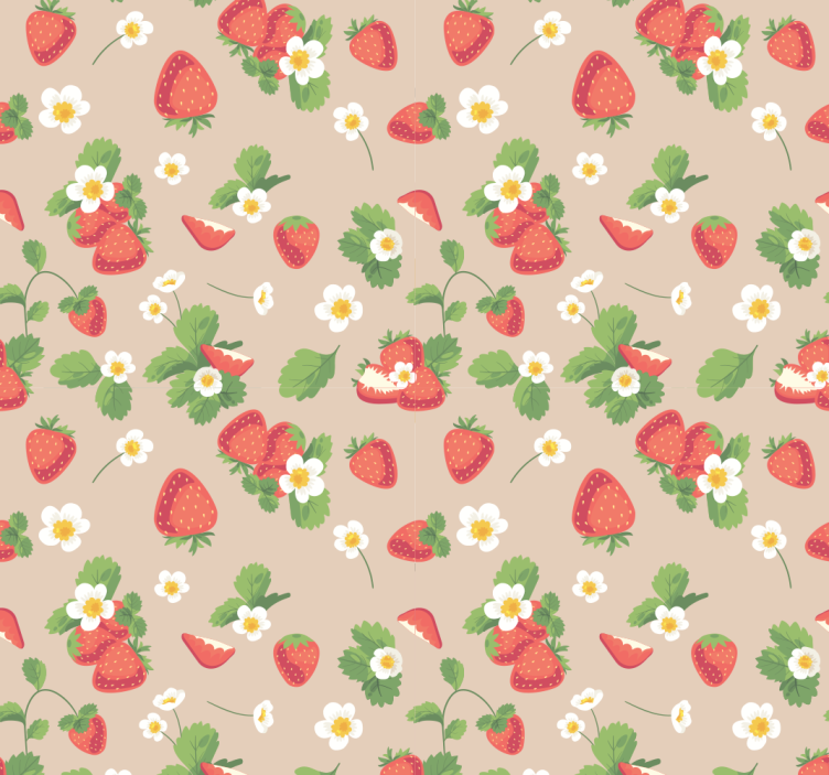Persiana enrollable para comedor fresas y flores - TenVinilo