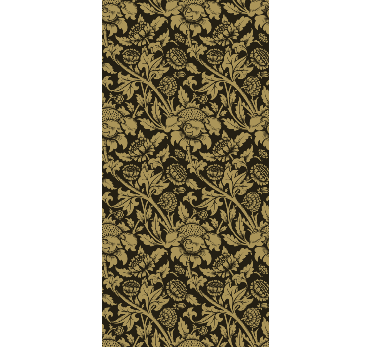 Persiana enrollable para comedor estampado floral vintage - TenVinilo