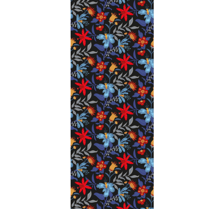 Persiana enrollable oficina flowerprint 'tricot' negro - TenVinilo
