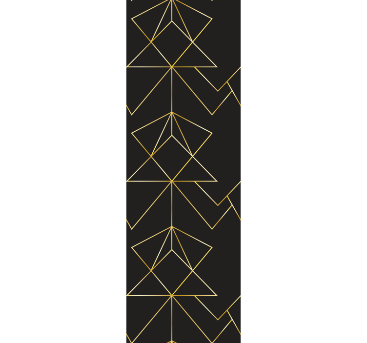 Persiana enrollable oficina líneas elegantes negro y oro - TenVinilo