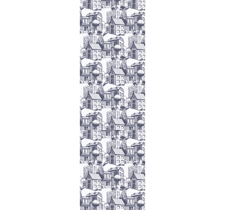 Persiana enrollable moderno patrón vintage ciudad - TenVinilo