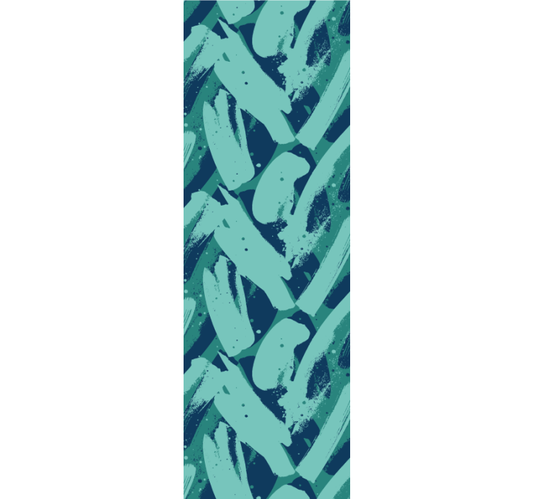 Persiana enrollable moderno trazos de pintura verde y azul - TenVinilo