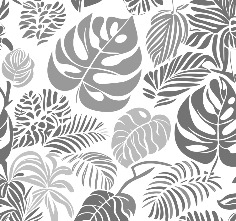 Persiana enrollable gris hojas de monstera - TenVinilo