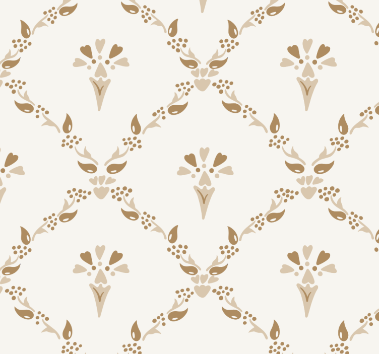 Persiana enrollable beige con patrón floral hexagonal - TenVinilo