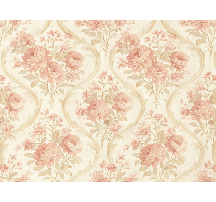 Persiana enrollable rosa diseño flores vintage desgastadas - TenVinilo