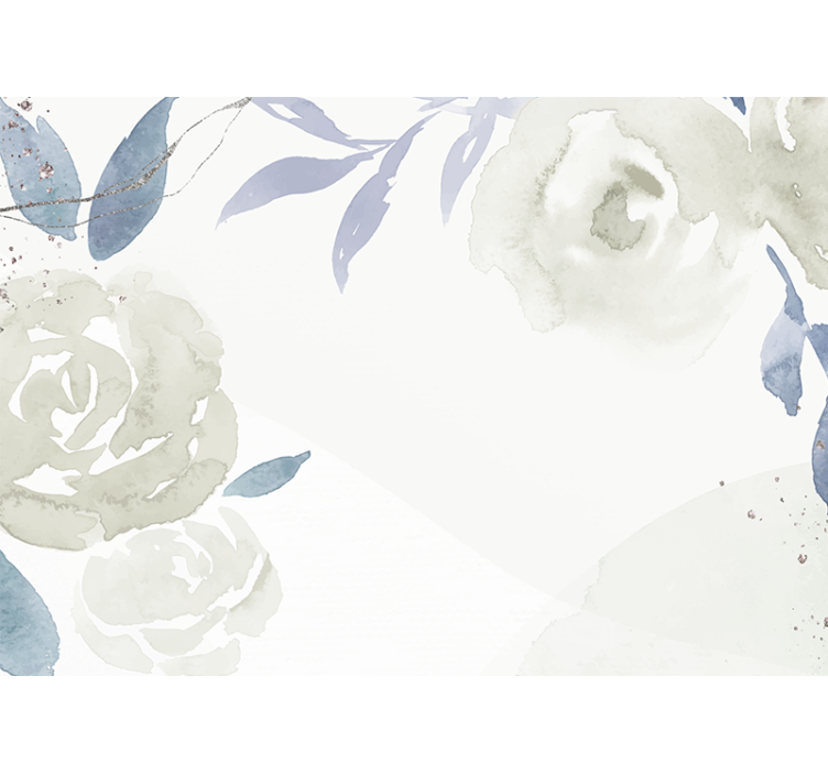 Persiana enrollable blanca ilustración decorativa floral - TenVinilo