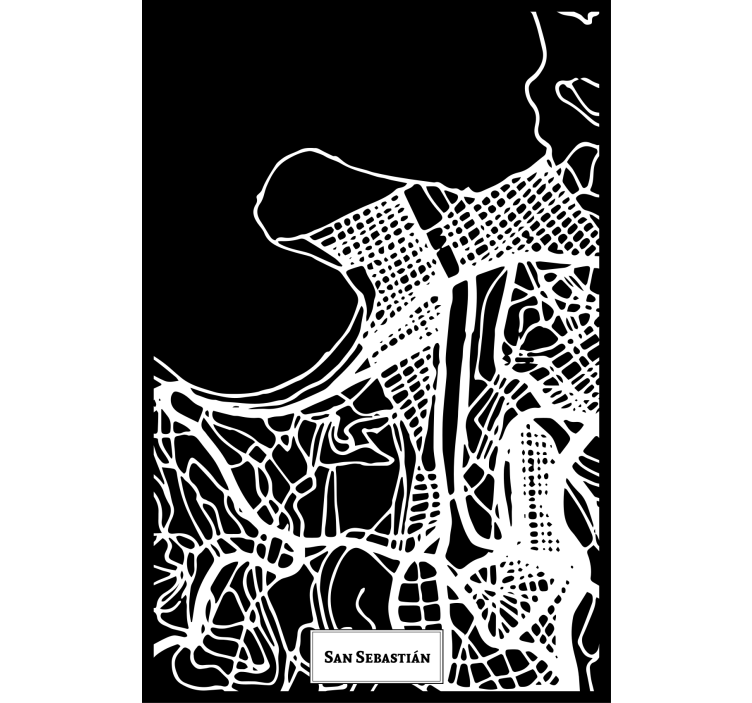 Persiana enrollable salón mapa topográfico san sebastián - TenVinilo