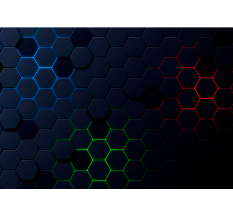 Persiana enrollable negra efecto 3d patrón hexagonal oscuro - TenVinilo