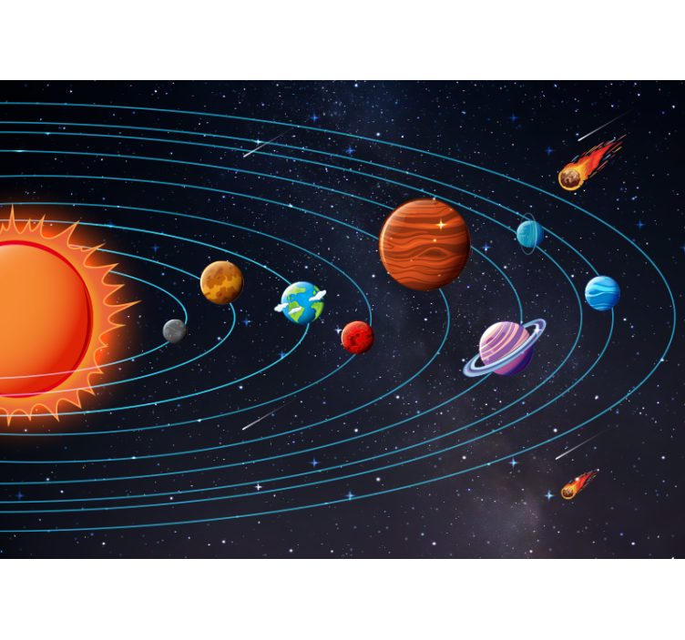 Persiana enrollable negra animación del espacio para niños - TenVinilo