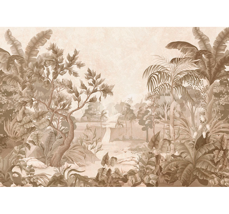 Persiana enrollable beige vistas de una selva tropical - TenVinilo