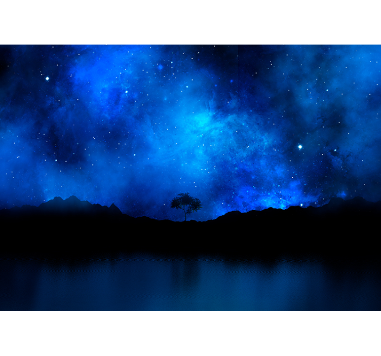 Persiana enrollable azul escena de nebulosa estelar - TenVinilo