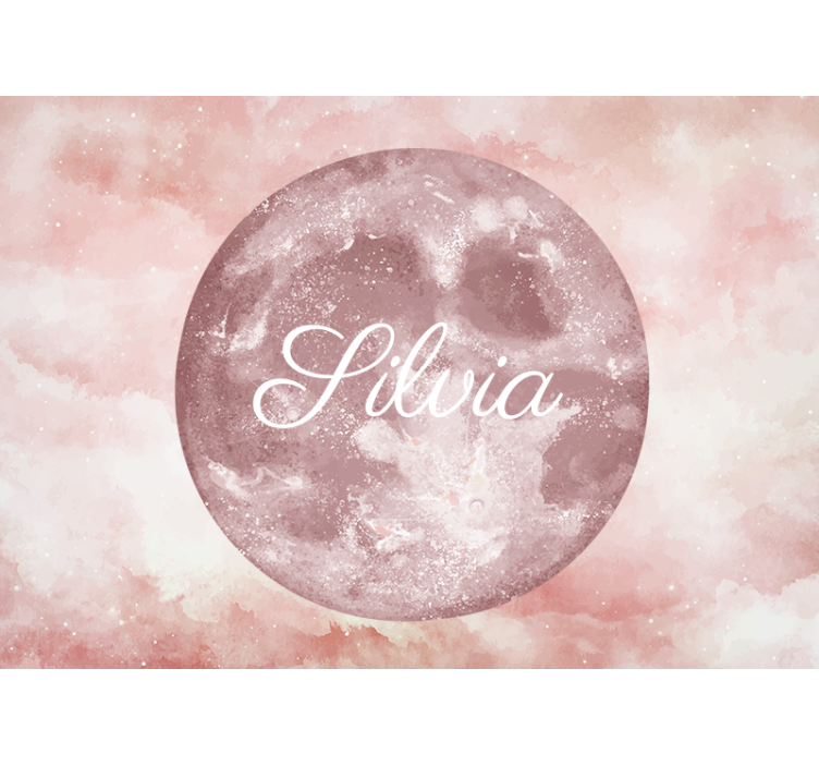 Persiana enrollable rosa luna con nombre - TenVinilo