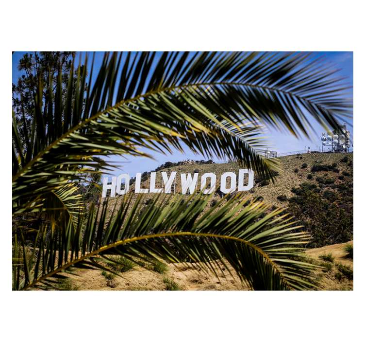 Persiana enrollable salón cartel de hollywood y árbol - TenVinilo