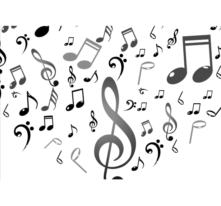 Persiana enrollable salón notas musicales - TenVinilo