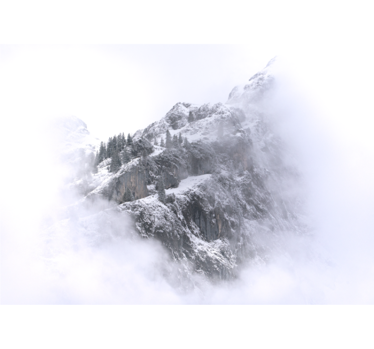 Persiana enrollable salón paisaje montañoso nevado - TenVinilo