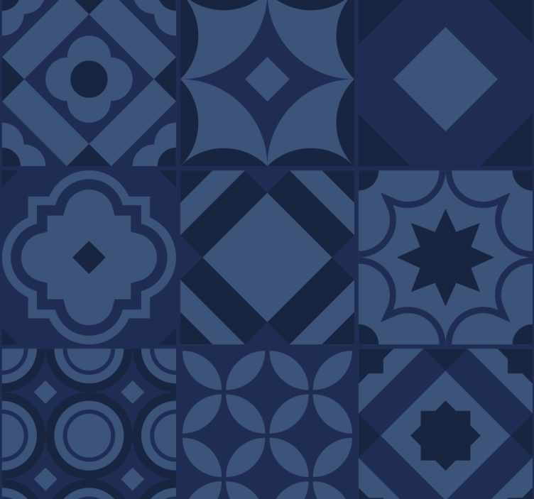 Persiana enrollable azul azulejos azul marino - TenVinilo