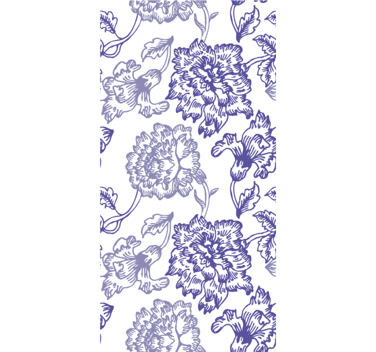 Persiana enrollable azul con patrones florales elegantes - TenVinilo