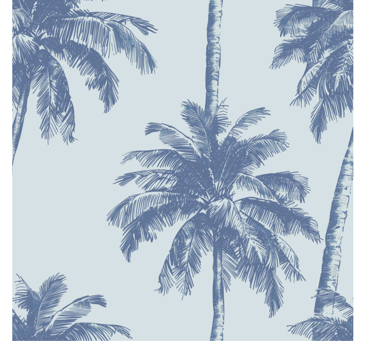 Persiana enrollable azul patrón palms - TenVinilo
