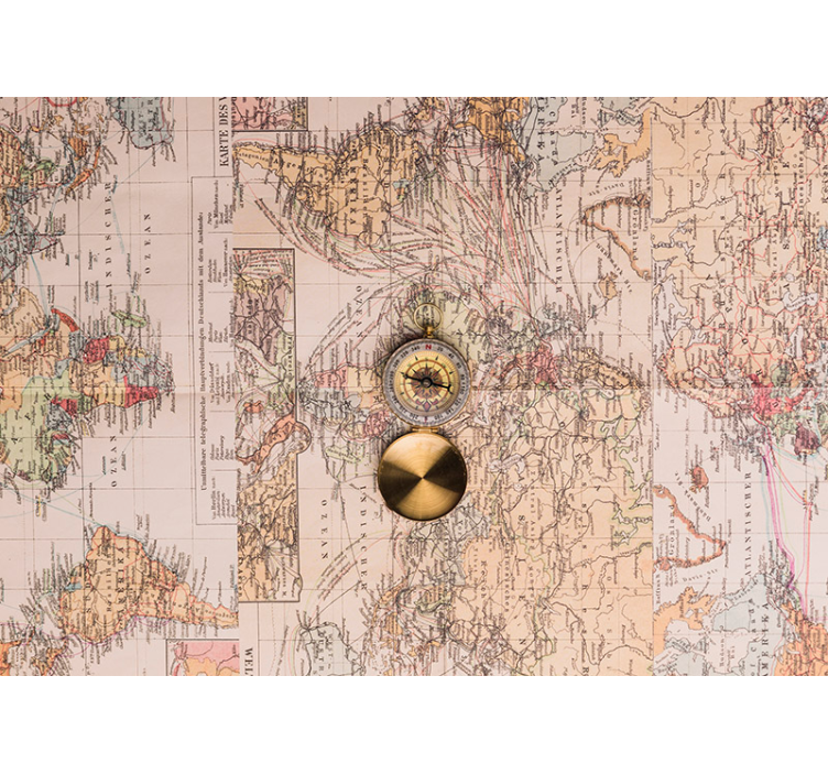 Persiana enrollable salón mapa mundi vintage - TenVinilo