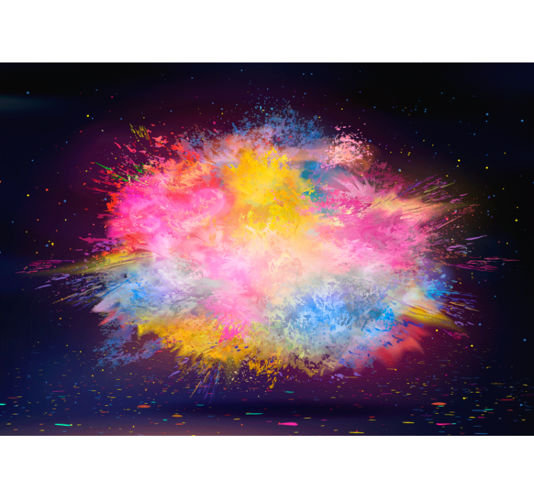 Persiana enrollable salón explosión de colores arcoíris - TenVinilo