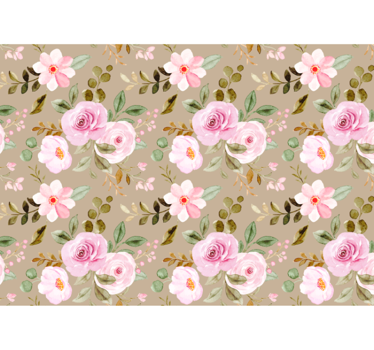 Persiana enrollable salón textura vintage rosas beige - TenVinilo