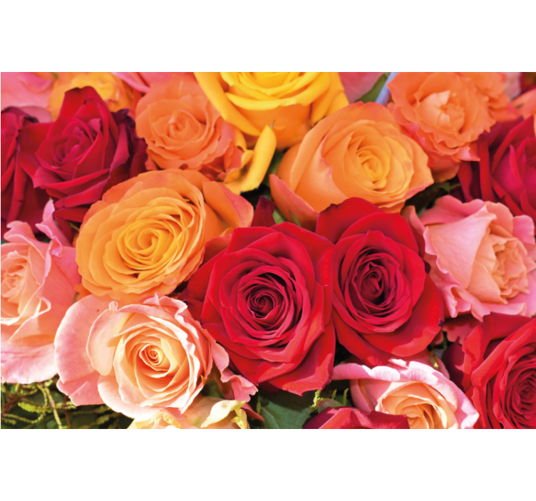 Persiana enrollable salón rosas de flores diferentes - TenVinilo