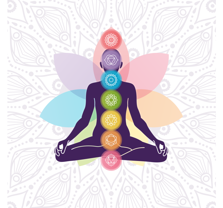 Persiana enrollable salón símbolos de los siete chakras - TenVinilo