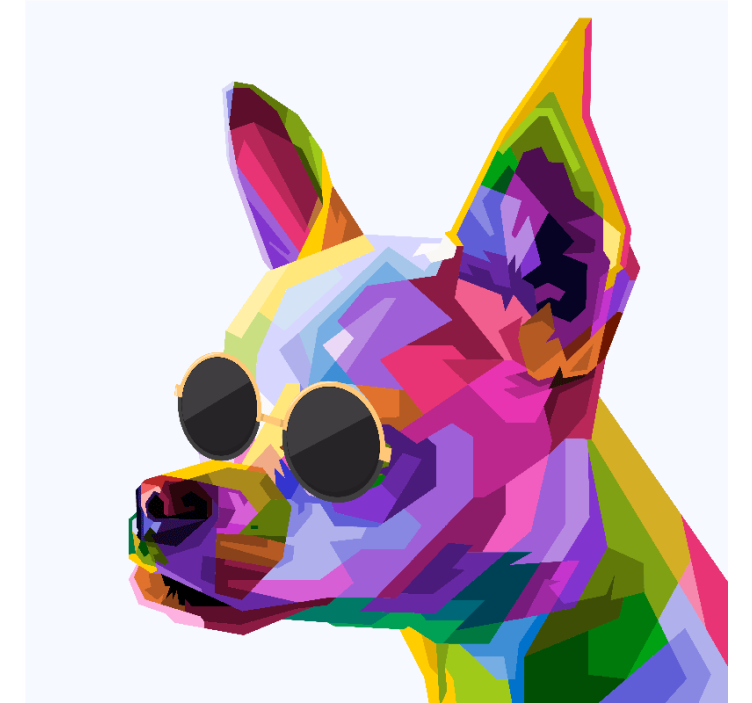 Persiana enrollable salón chihuahua multicolor con gafas - TenVinilo