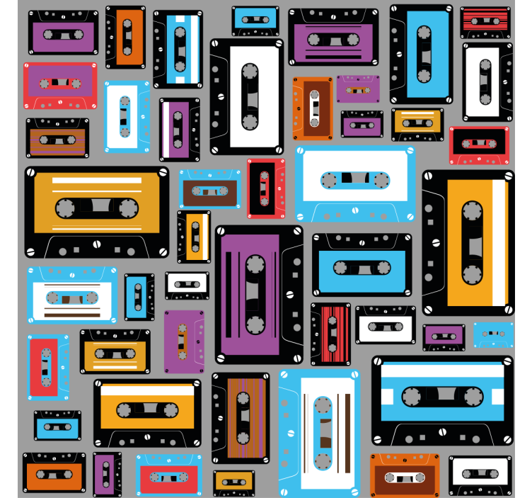 Persiana enrollable salón diseño cassette retro 80s - TenVinilo