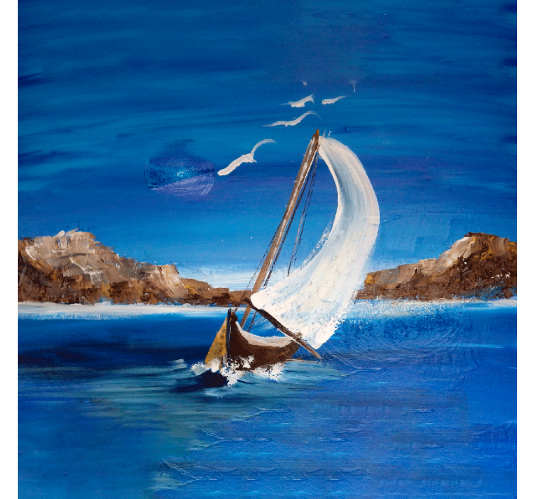 Persiana enrollable salón barcos de vela en lienzo - TenVinilo