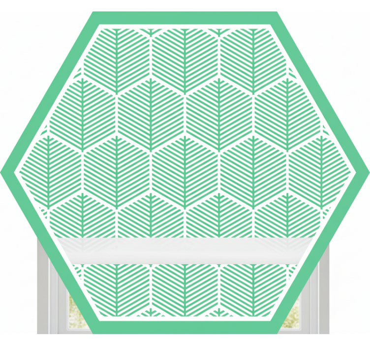 Persiana enrollable verde forma hexagonal de plantas - TenVinilo