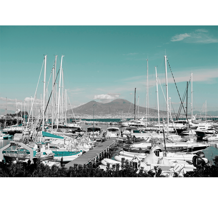 Persiana enrollable salón paisaje de nápoles vesuvius - TenVinilo