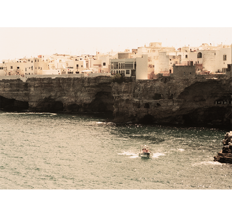 Persiana enrollable salón paisaje marino polignano - TenVinilo