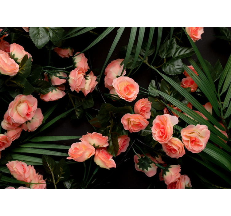 Persiana enrollable salón flores con palmeras - TenVinilo