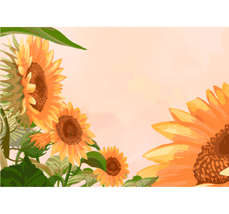 Persiana enrollable salón girasoles pintados - TenVinilo