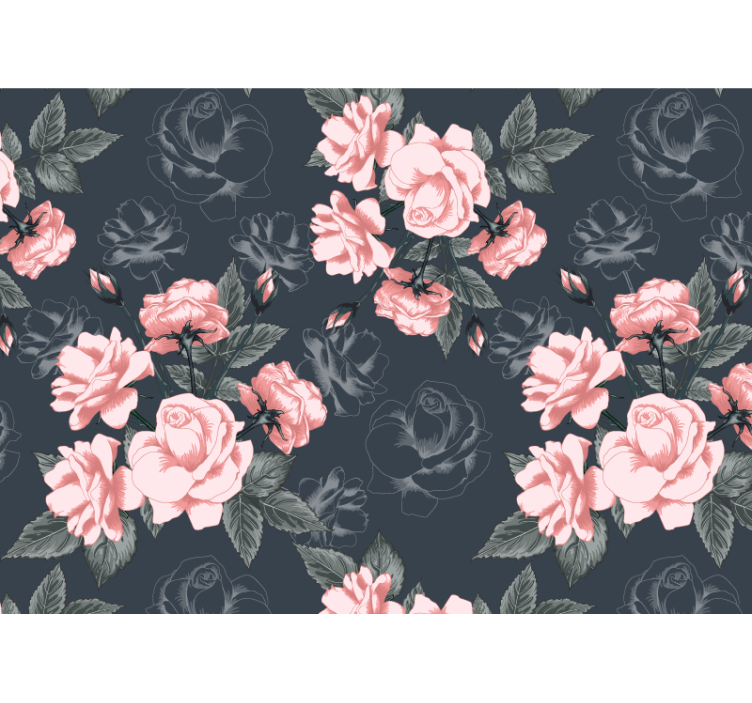Persiana enrollable salón rosas vintage blancas y rosas - TenVinilo